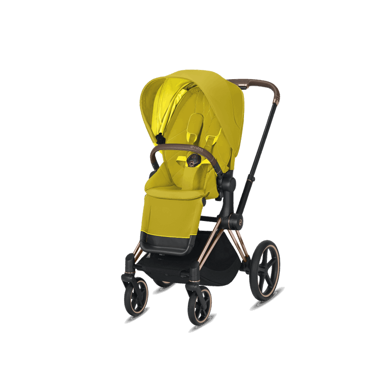 Cybex, Priam 2.0 - wózek spacerowy-Mustard Yellow-Rose Gold