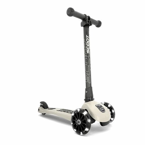 ScootandRide Highwaykick 3 Led - składana hulajnoga z ledowymi kółkami-Ash