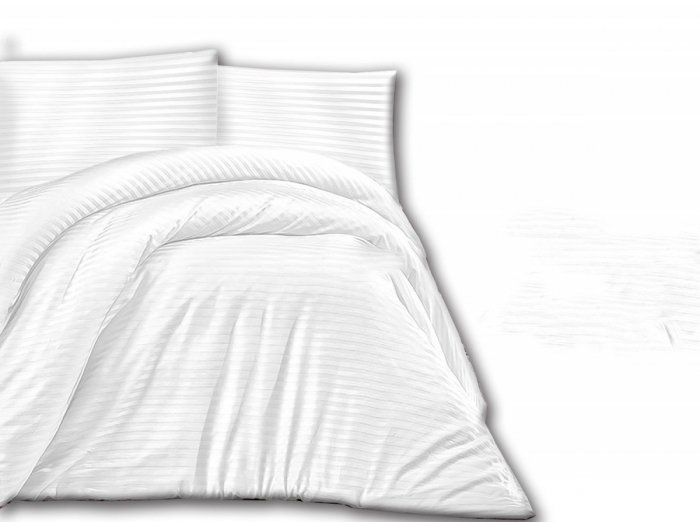 Pościel satynowa DARYMEX kolekcja Exclusive 160x200 + 2x70x80 wz. CIZGILI WHITE