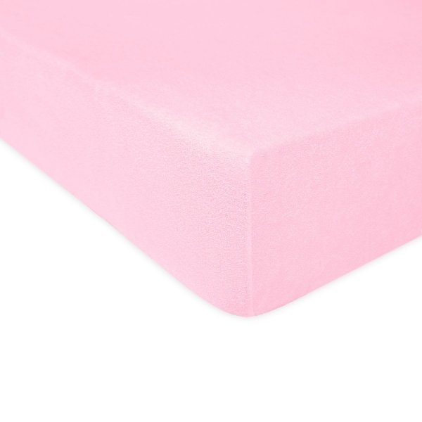 Grube Prześcieradło FROTTE 220x200 na gumkę wz. 005 jasny różowy