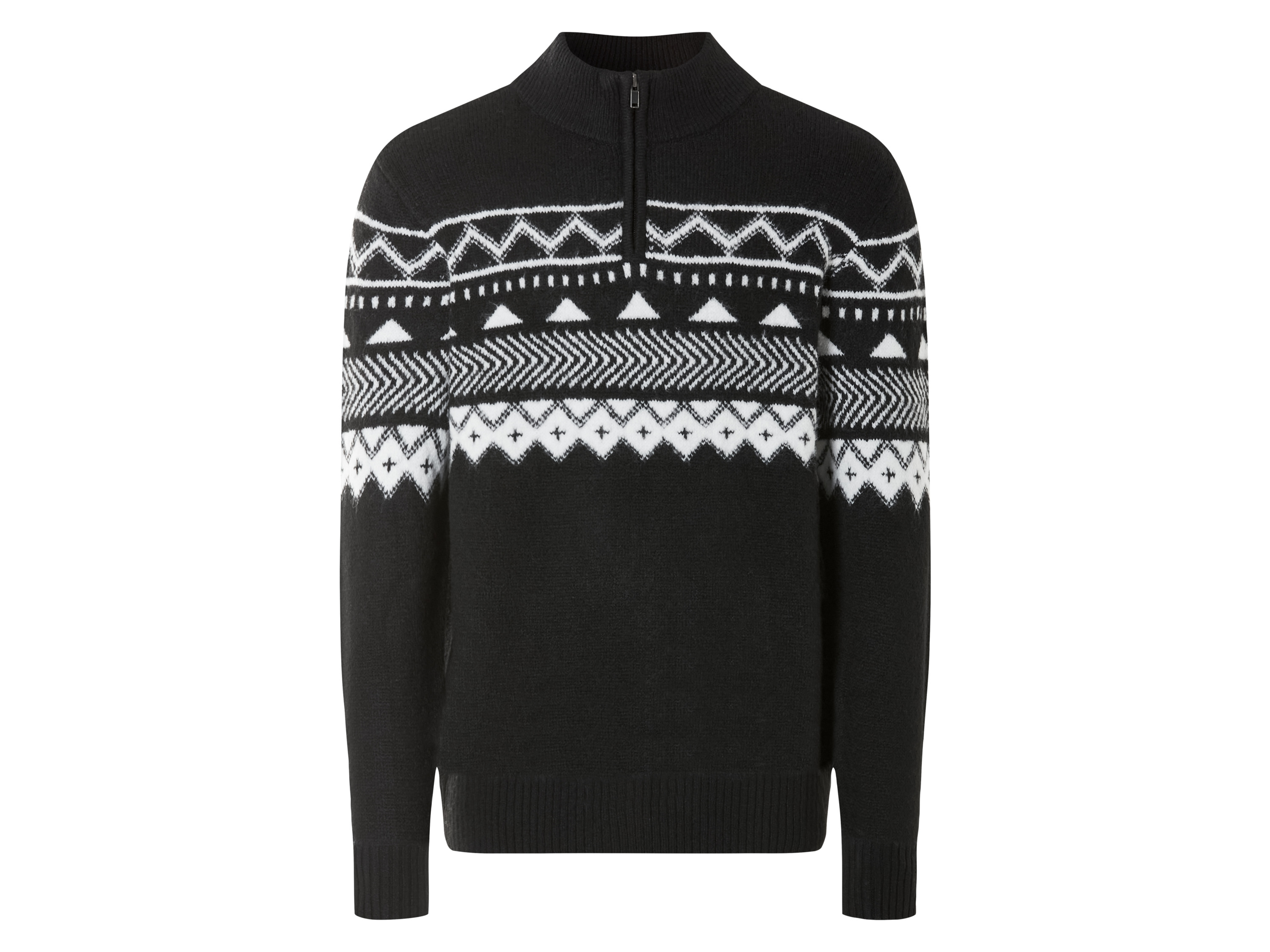 Livergy Sweter dzianinowy męski Czarny/ biały, M 48/50
