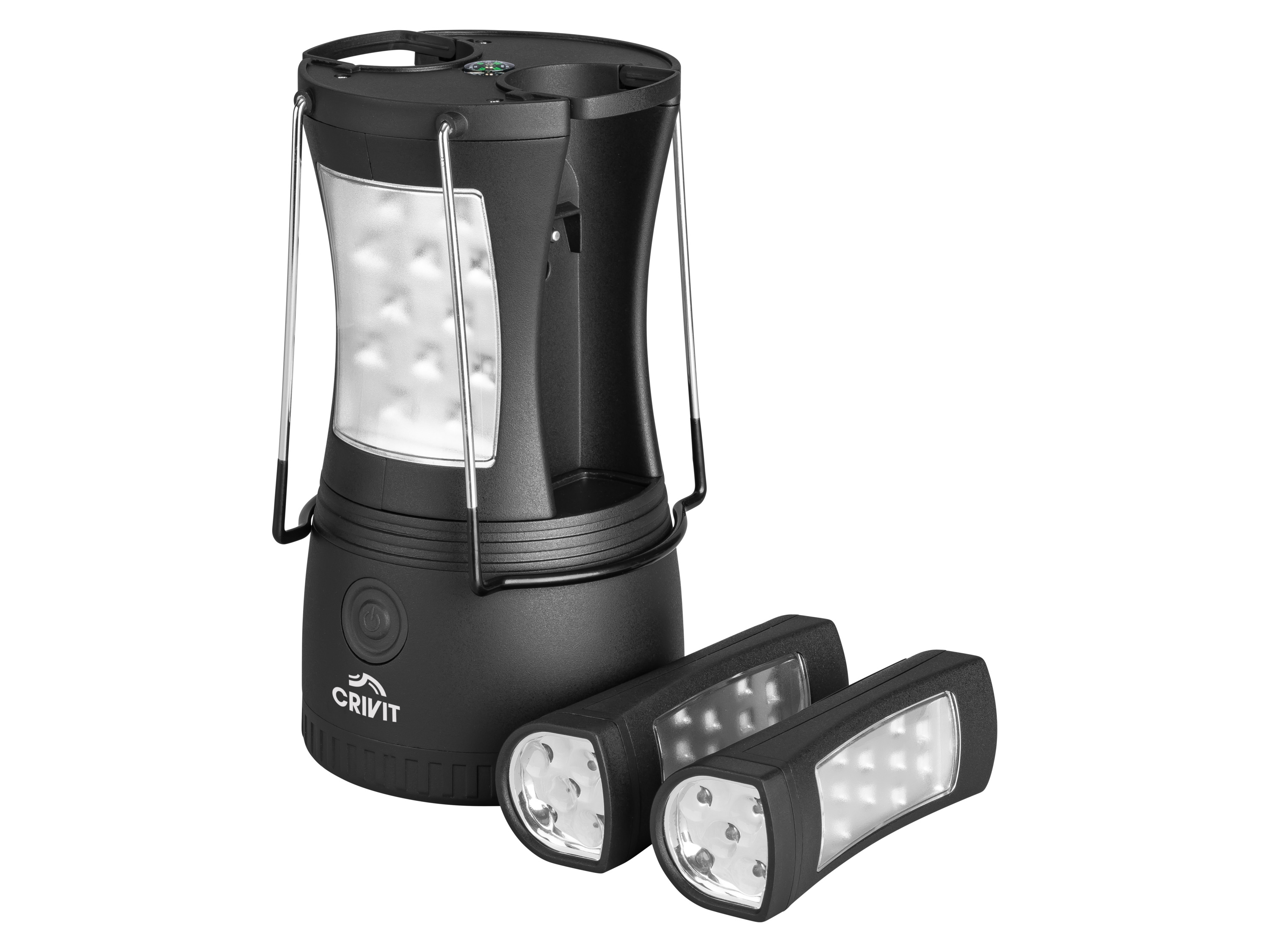 Crivit Lampa kempingowa 2w1 Czarny