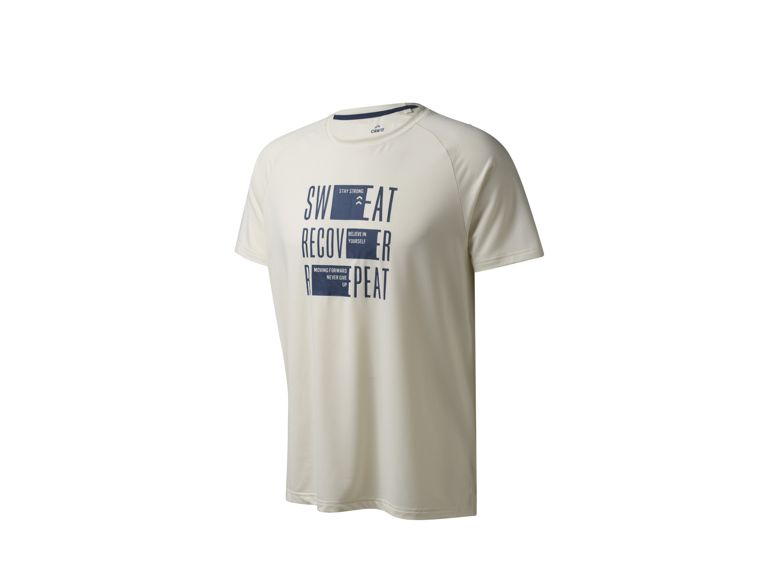 Crivit T-shirt funkcyjny męski z efektem pochłaniania zapachów Kremowy, M 48/50