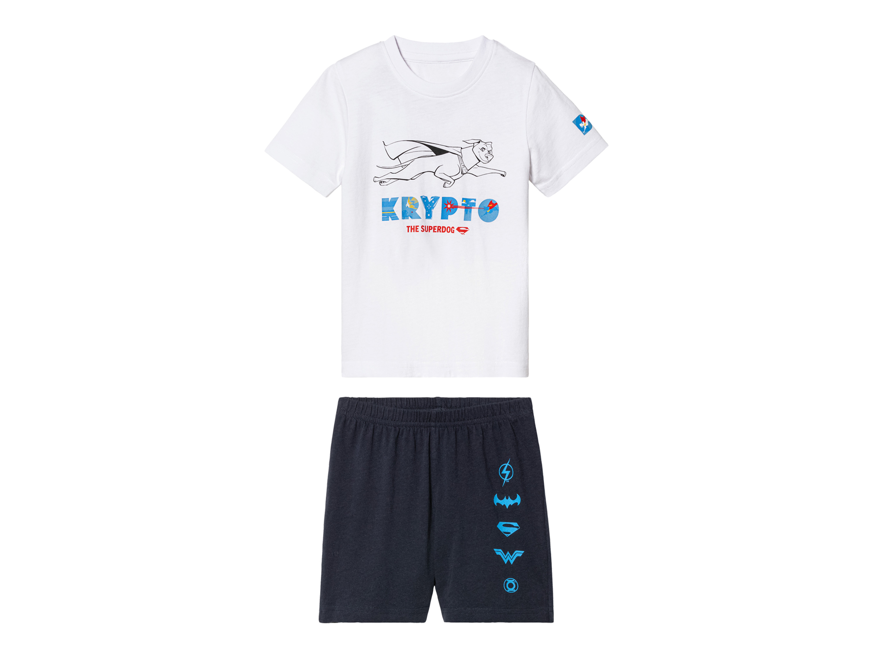 Piżama dziecięca z bawełną t-shirt + spodenki Wzór Super Pets, 110/116