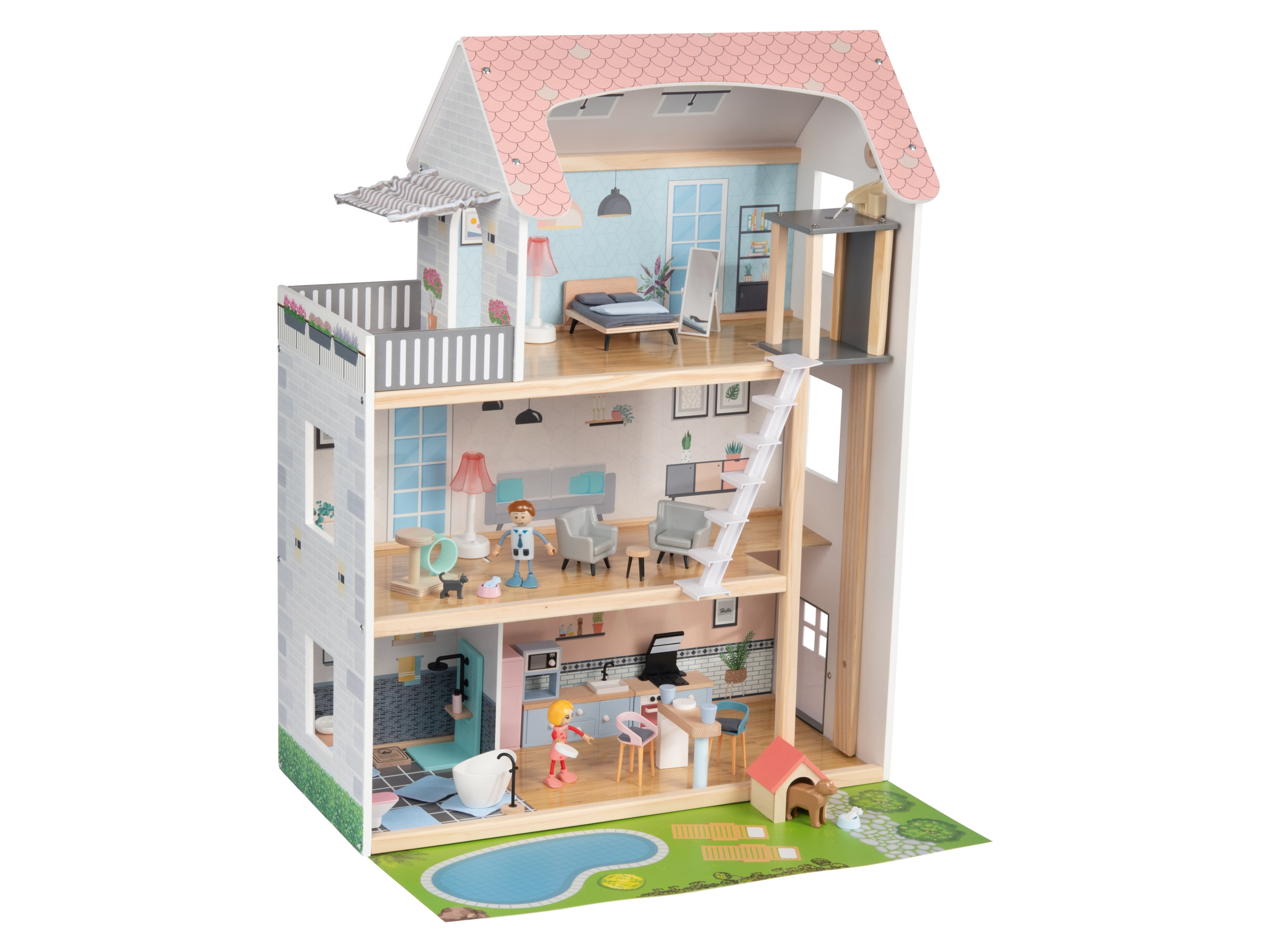 Playtive Domek dla lalek Xxl, 54 elementy