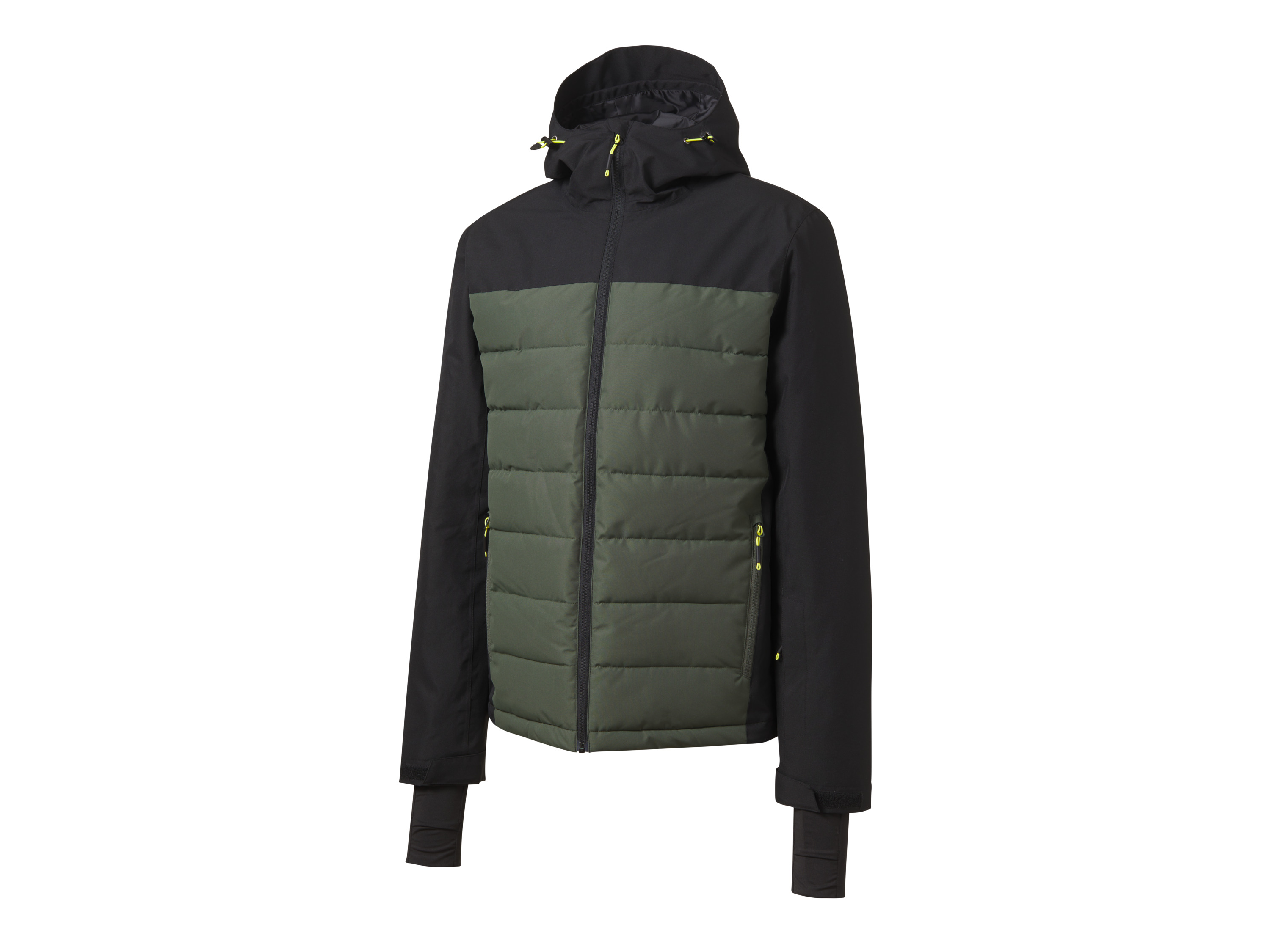 Crivit Kurtka narciarska męska z technologią Thermolite EcoMade Xl56/58, Czarny/ khaki