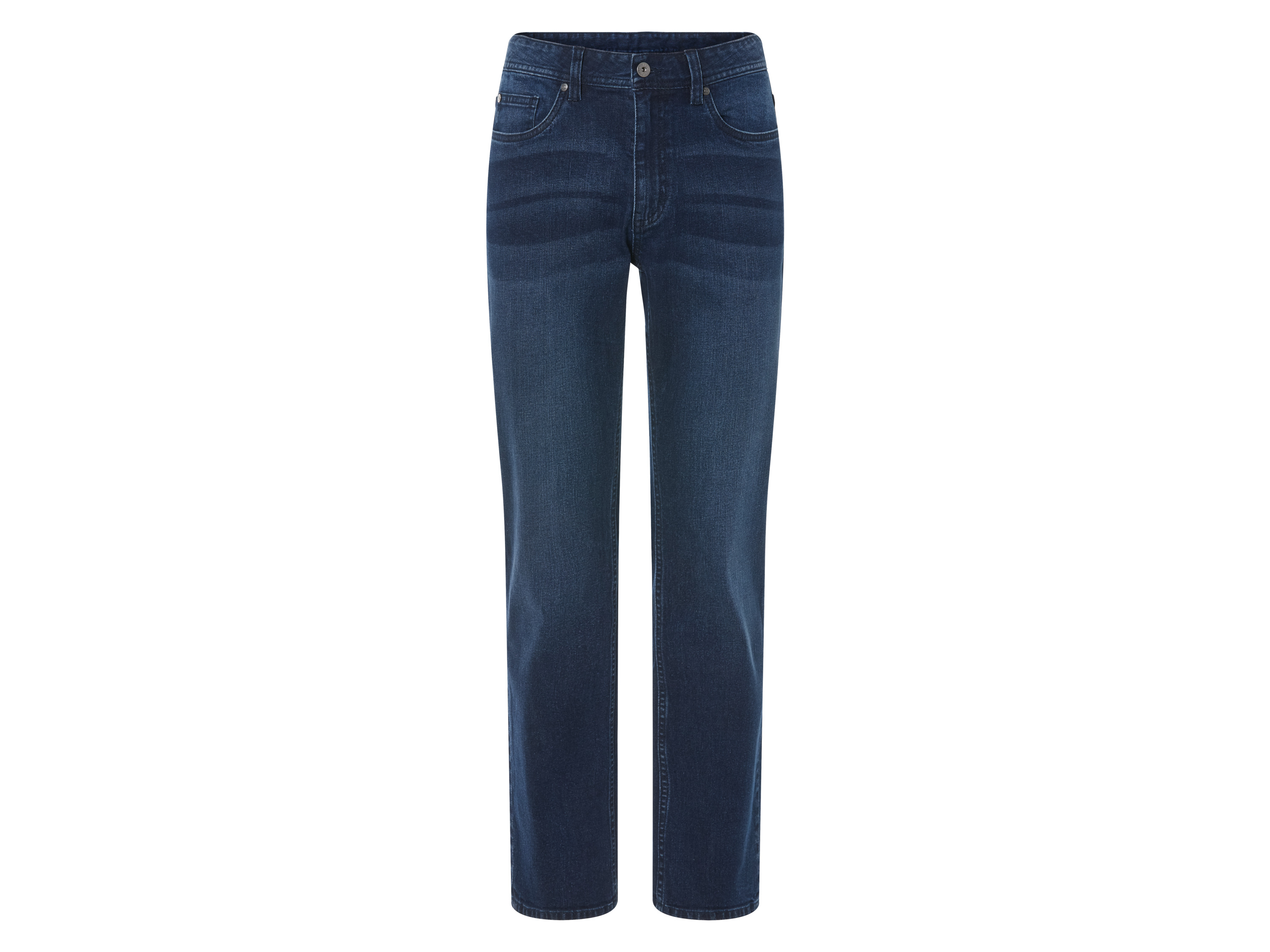 Livergy Jeansy męskie z bawełny, Straight Fit Ciemnoniebieski, 48 32/32