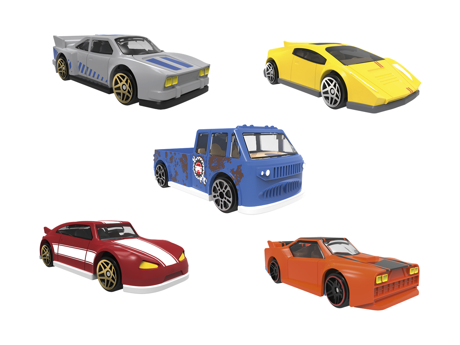 Playtive Zestawy pojazdów, 5 elementów Tuning Cars