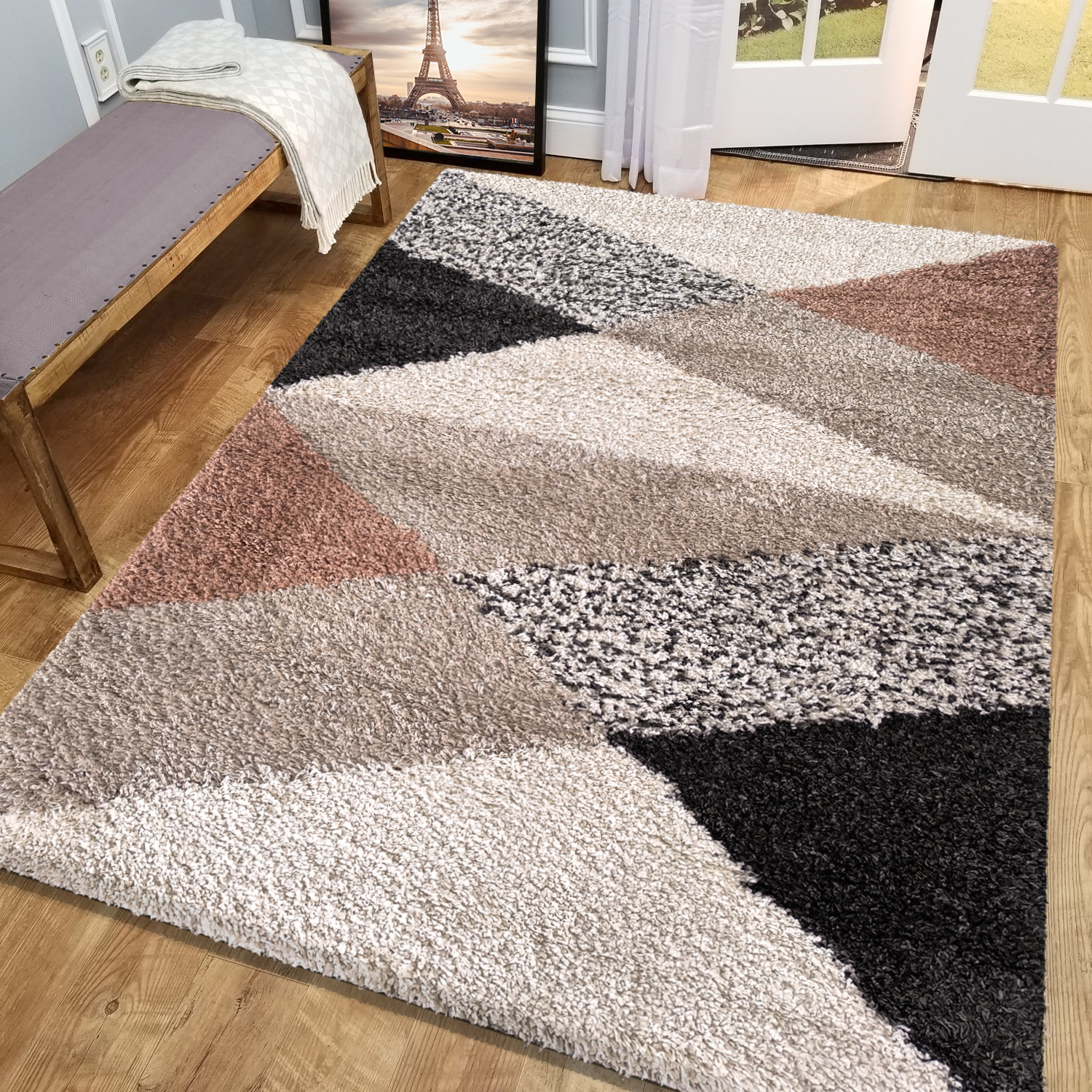 Dywan - 120 x 170 cm - Wielokolorowy - Shaggy - Dywanopol