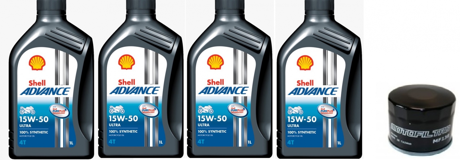SHELL ADVANCE VSX AX7 15W50 4T 4L + FILTR MOTOFILTRO - Petrostar
