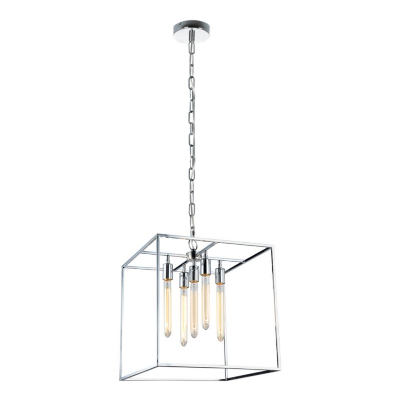 Lampa Wisząca SPOT Light 5xE27 Max.60W Kombinacja Chromu z Transparentnym Szkłem, Polski Producent, 1 szt.