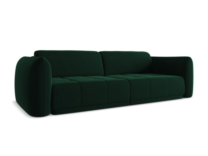 Kanapa 3-osobowa Makamii Hoku z tkaniny welwetowej 210x105 cm butelkowa zieleń 1 szt.
