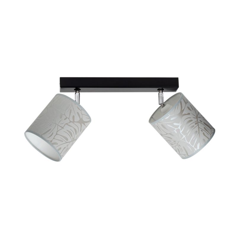 Lampa Sufitowa SPOT Light 2xE27 Max.25W Subtelne Połączenie Czerni z Beżowymi Abażurami, Polski Producent, 1 szt.