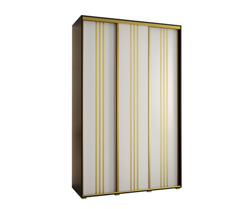 Szafa przesuwna Abiks DAVOS 6 wysoka szer.160cm gł.45cm czarny/biały/złoty 1szt.