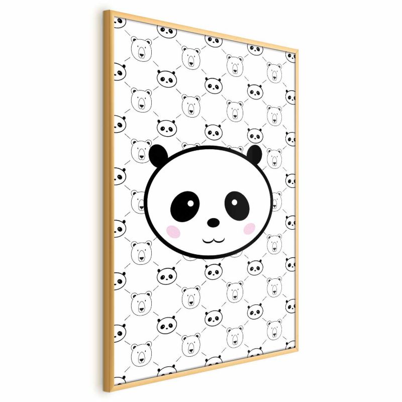 Plakat Artgeist Pandy i niedźwiedzie 60x90 cm z ramą złotą 1 szt