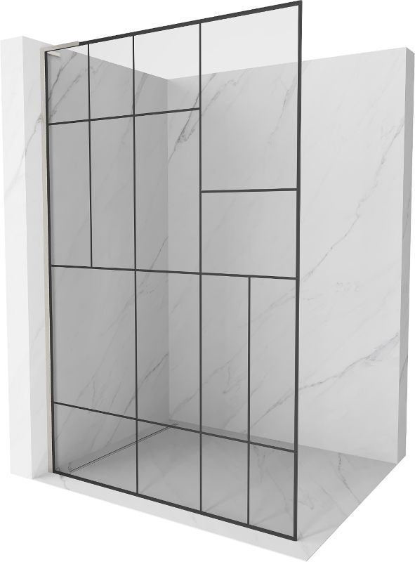 Ścianka prysznicowa Mexen Kioto L czarny wzór 70x200 cm 800-070-103-97-78 1 szt.