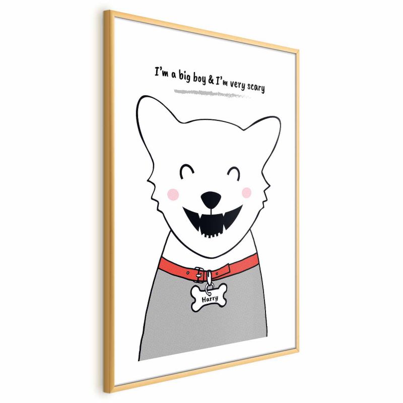 Plakat Artgeist Piesek Harry 21x30 cm z ramą złotą 1 szt