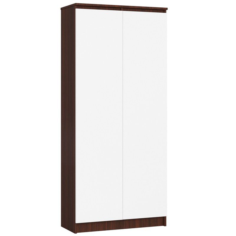Regał Akord R80 Wenge 80 cm 2 drzwi kolor Biały mat 8 półek 80x35x180 cm 1 szt.