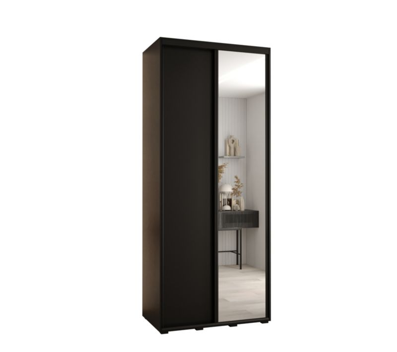 Szafa przesuwna Abiks DAVOS 3 wysoka szer.120cm gł.45cm czarny/czarny/czarny 1szt.