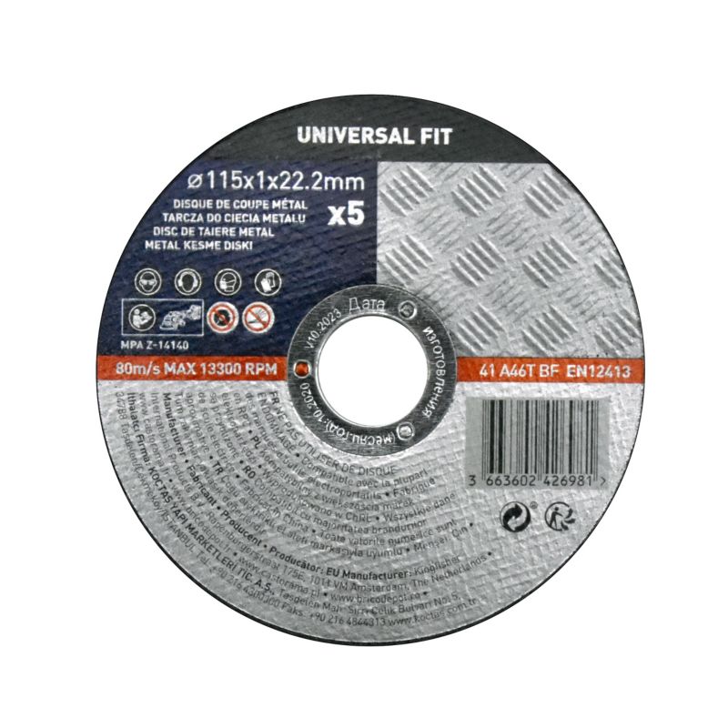 Zestaw tarcz do metalu Universal fit 115 x 1 mm 5 szt.