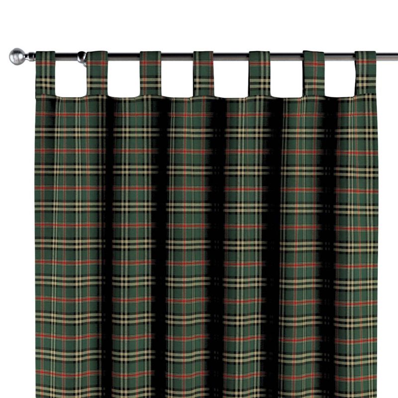 Zasłona na szelkach 1 szt. 130 x 260 cm Dekoria zielono-czerwona kratka 1 szt.