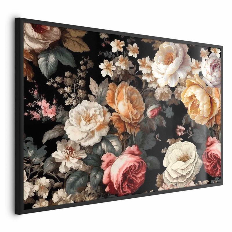 Plakat Artgeist Kolorowe kwiaty 30x21 cm z ramą czarną 1 szt