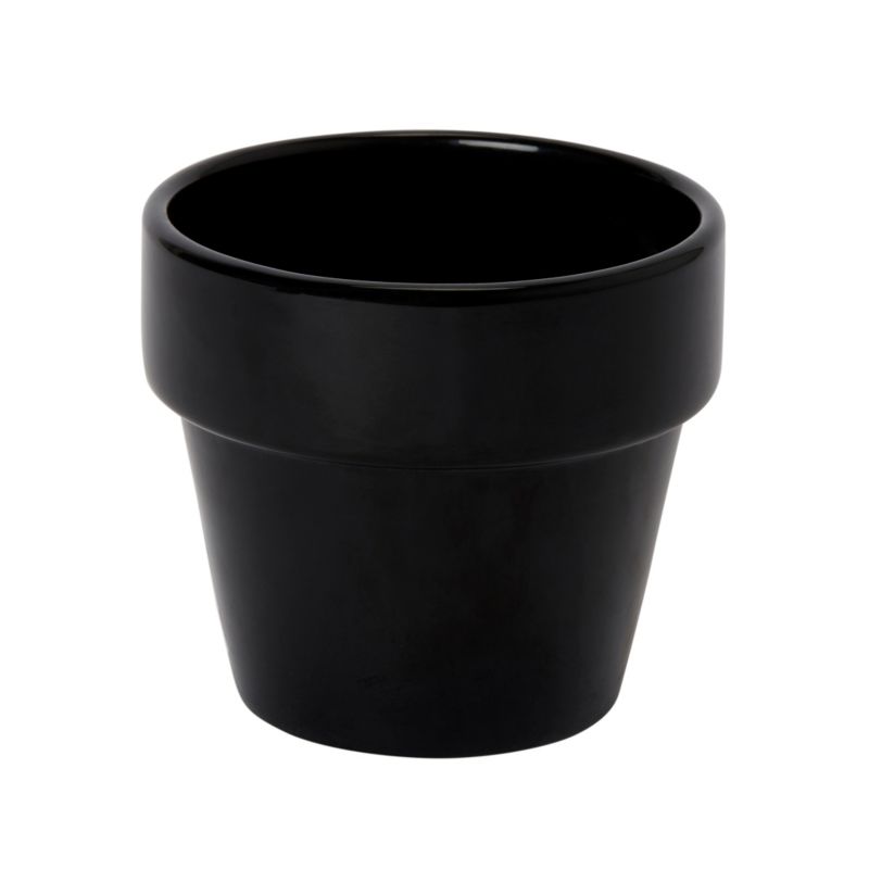 Doniczka ceramiczna C44 GoodHome ozdobna 9 cm czarna
