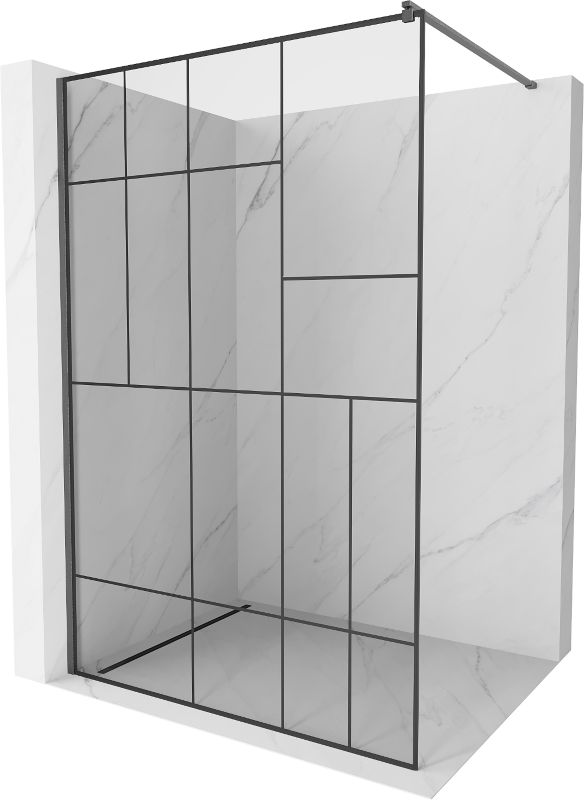 Ścianka prysznicowa Mexen Kioto czarny wzór 110 x 200 cm 800-110-101-66-78 1 szt.