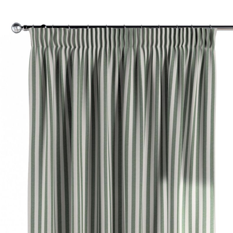 Zasłona na taśmie marszczącej 1 szt. 130 x 260 cm Dekoria zielono-białe pasy (1,5cm) 1 szt.
