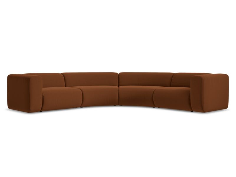 Narożnik uniwersalny Makamii Ekahi z tkaniny welwetowej 318x318 cm terakota 1 szt.