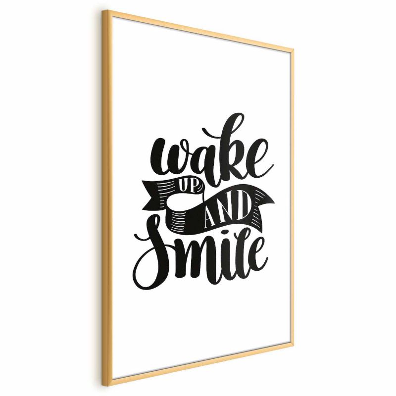 Plakat Artgeist Wake up and smile 40x60 cm z ramą złotą 1 szt