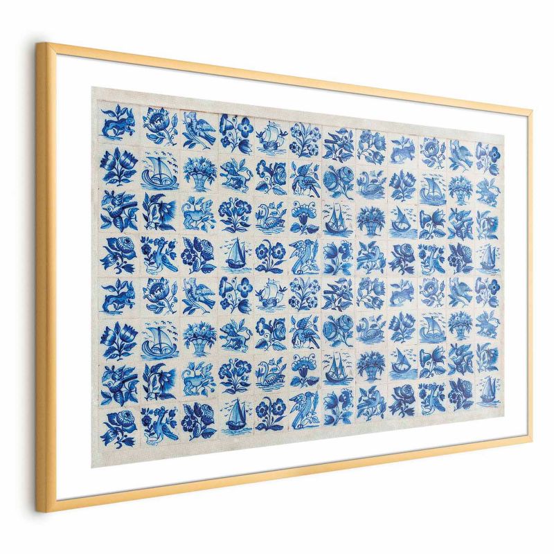Plakat Artgeist Płytki azulejos 60x40 cm z ramą złotą 1 szt