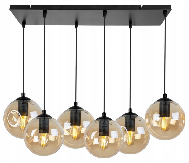 Lampa sufitowa wisząca Light Home LH Monako 6x E27 60W czarny/złoty 1szt.