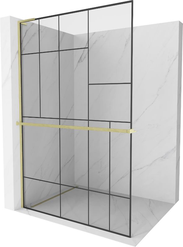 Ścianka prysznicowa Mexen Kioto+ L czarny wzór 120x200 cm 800-120-123-55-781 szt.