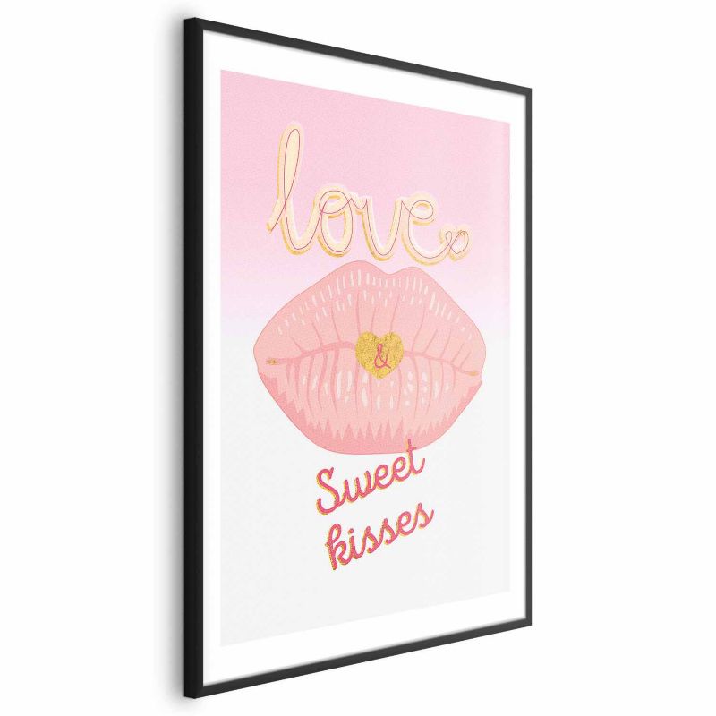 Plakat Artgeist Sweet Kisses 29,7x42 cm z ramą czarną 1 szt