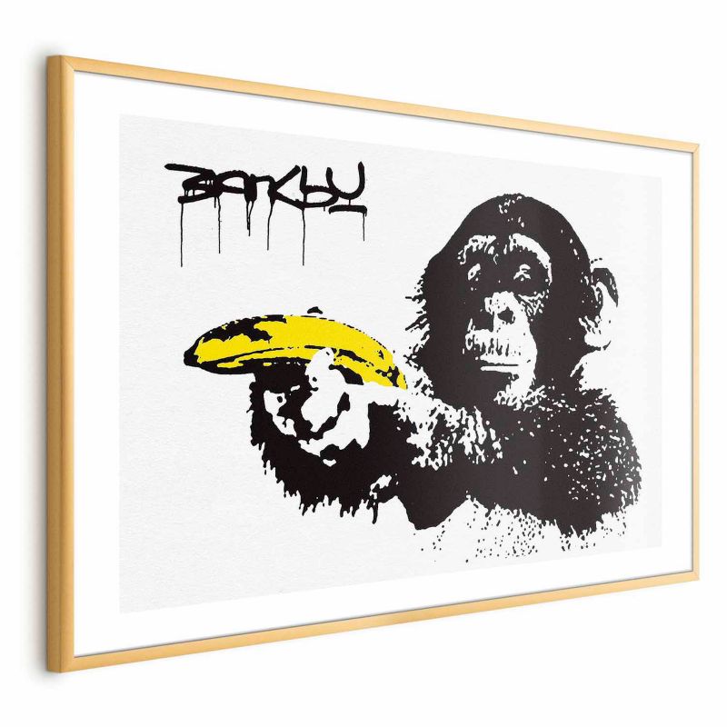 Plakat Artgeist Bananowy pistolet 42x29,7 cm z ramą złotą 1 szt