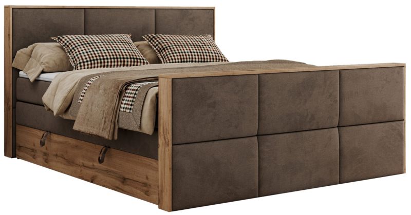 Łóżko kontynentalne MKS Meble ALBERO 2 KING DUO 180x200 H4 Brązowy welvet 1szt.