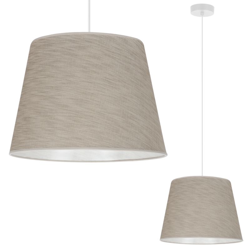 Lampa sufitowa wisząca Light Home LH Len Stożek 1x E27 60W klosz 38cm biały/beżowy 1szt.