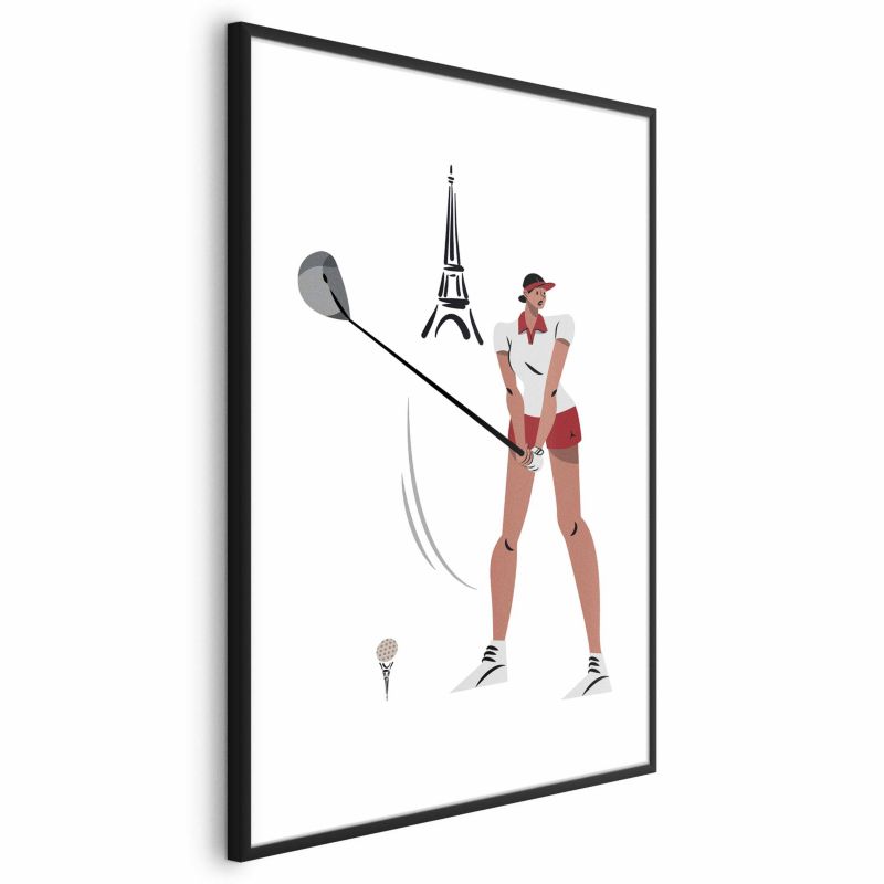 Plakat Artgeist Francuska golfistka 40x60 cm z ramą czarną 1 szt