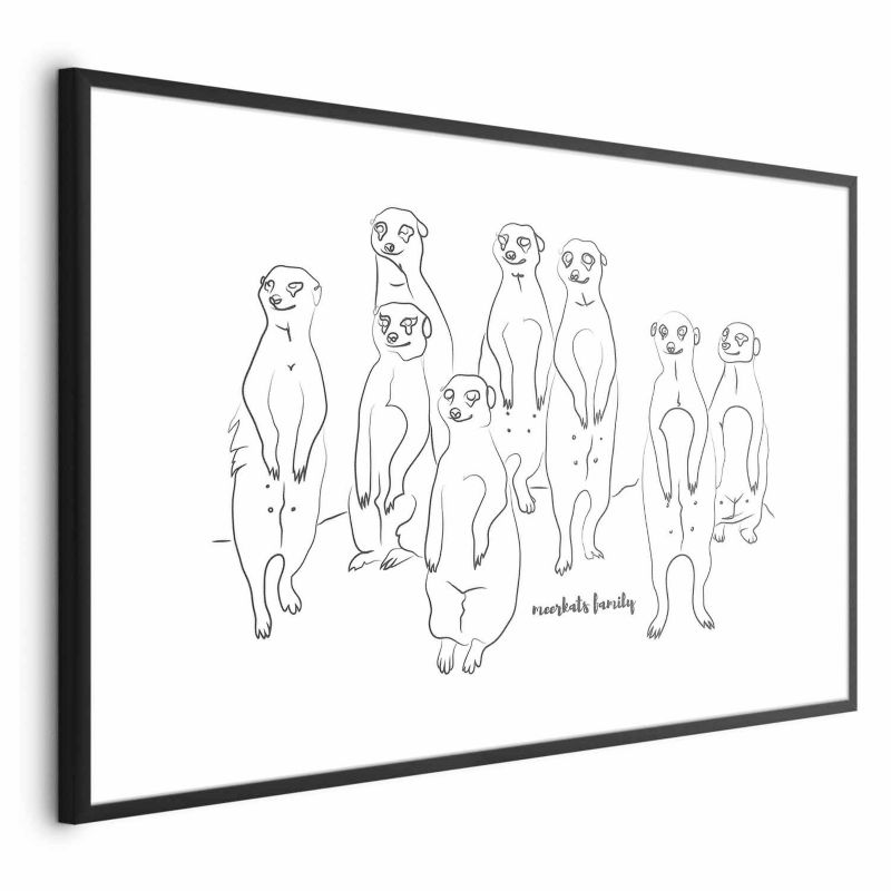 Plakat Artgeist Rodzina surykatek 30x21 cm z ramą czarną 1 szt