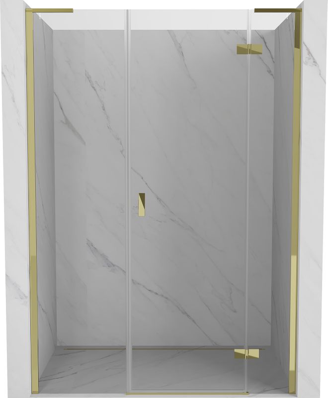 Drzwi prysznicowe uchylne Mexen Mist-H L złote 140 cm 1 szt