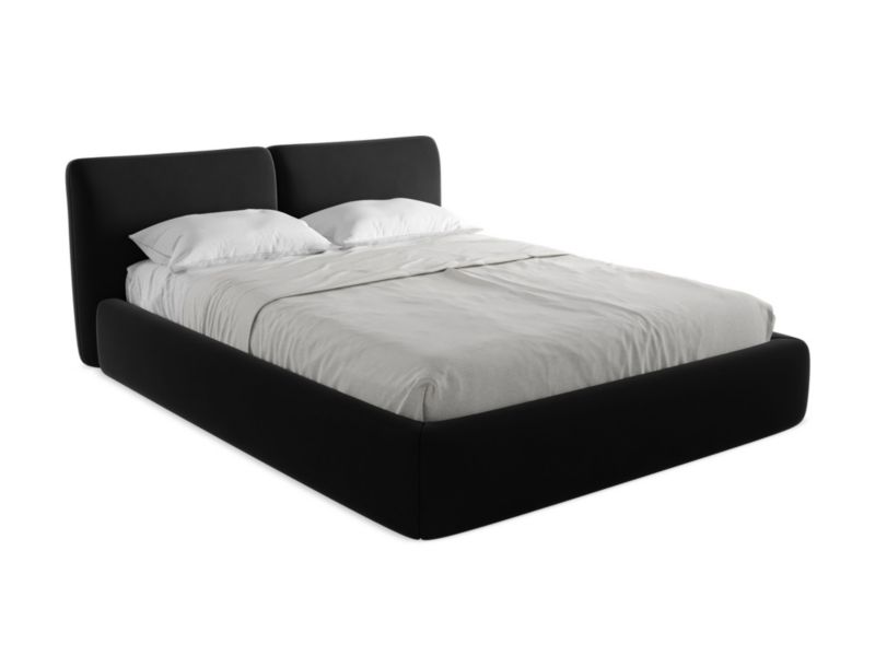 Łóżko Makamii Hoku z weluru 160x200 czarny 1 szt.