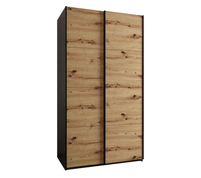 Szafa przesuwna Abiks LUX wysoka szer.130cm czarny/artisan/czarny 1szt.