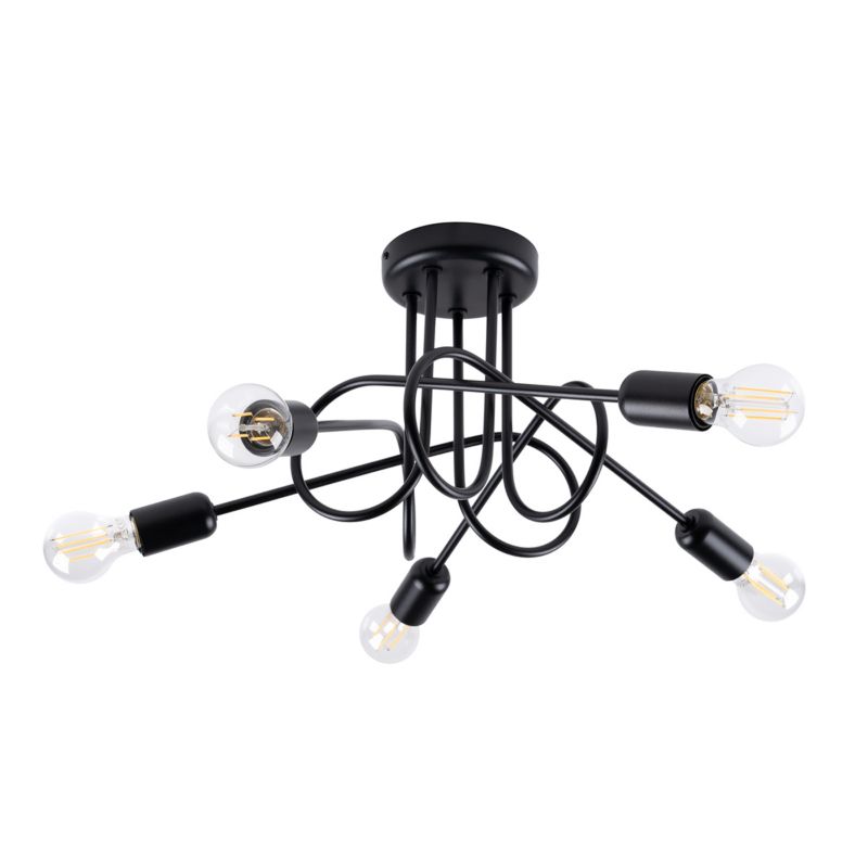 Żyrandol Sollux Lighting LOOP 5 czarny 1 szt.