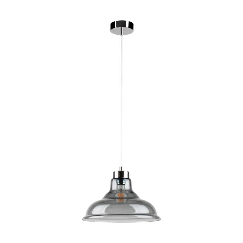 Lampa Wisząca SPOT Light 1xE27 Max.60W Kombinacja Chromu z Szkłem Dymionym, Polski Producent, 1szt.