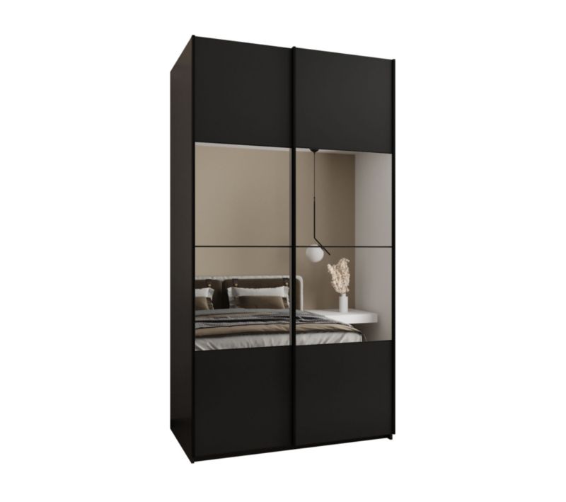 Szafa przesuwna Abiks LUX 4 wysoka szer.140cm czarny/czarny/czarny 1szt.