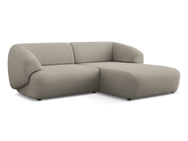 Narożnik prawostronny Makamii Moana z tkaniny bouclé 230x98 cm ciemny beż 1 szt.