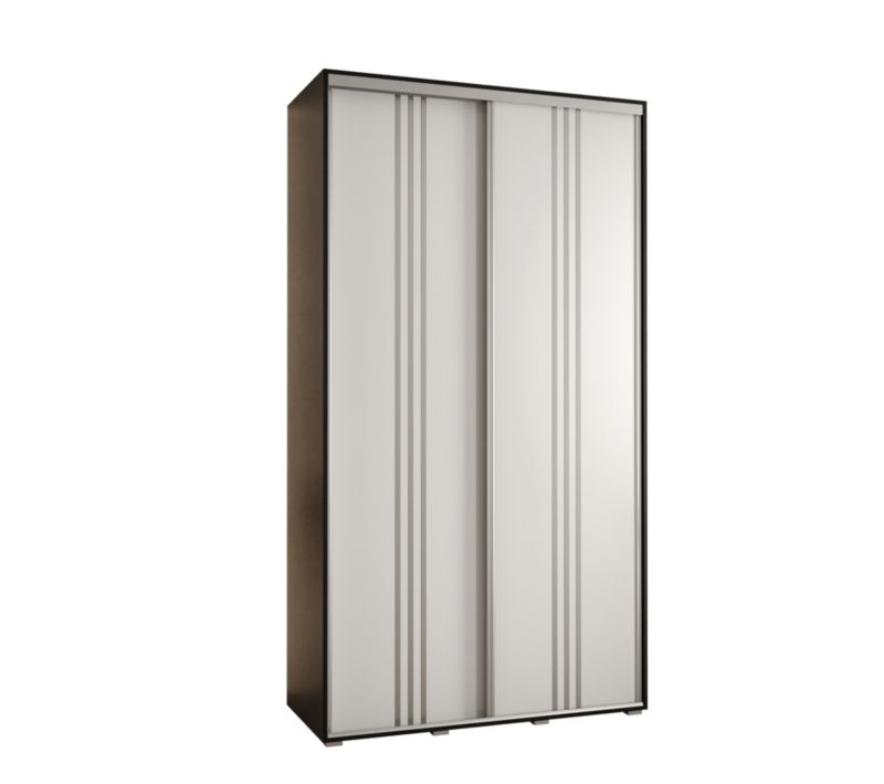 Szafa przesuwna Abiks DAVOS 6 wysoka szer.140cm gł.60cm czarny/biały/srebrny 1szt.
