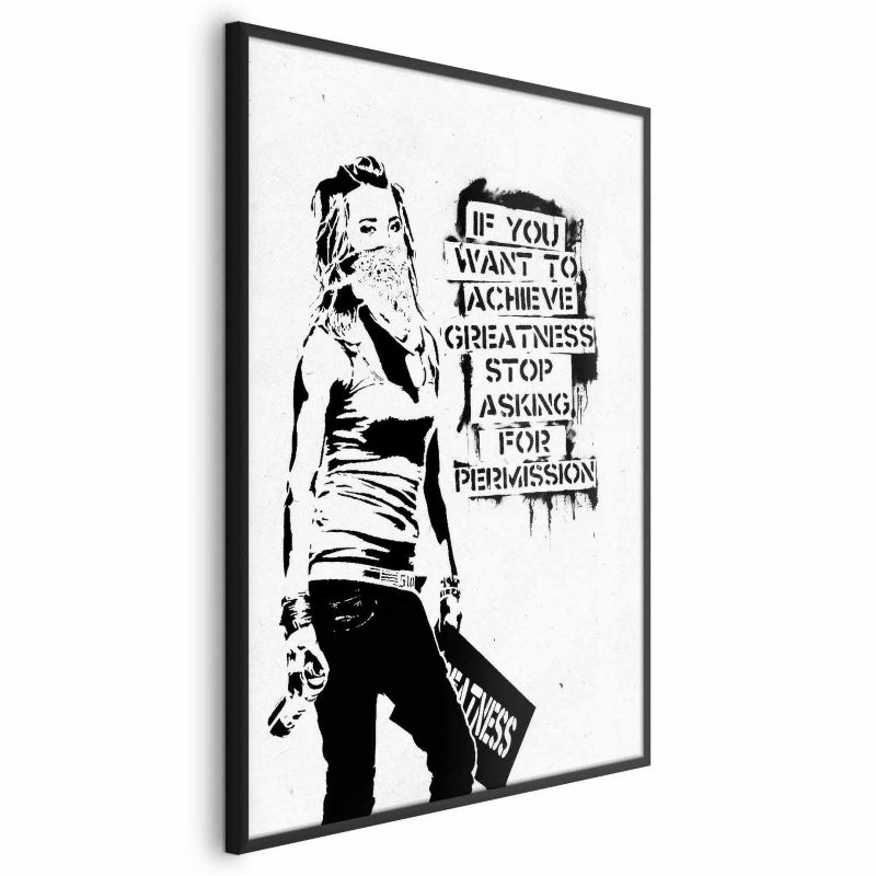 Plakat Artgeist Dziewczyna z graffiti 21x30 cm z ramą czarną 1 szt