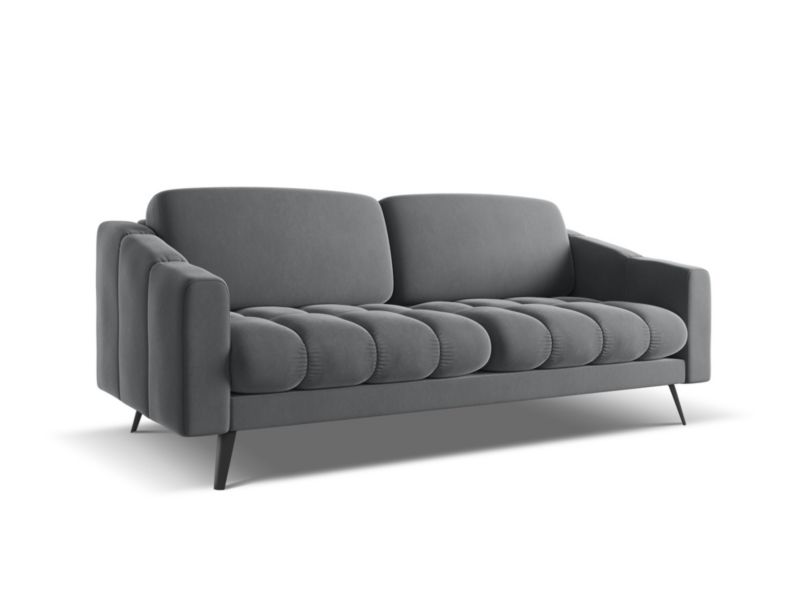 Kanapa 3-osobowa Makamii Nalu z tkaniny welwetowej 202x95 cm stalowy 1 szt.